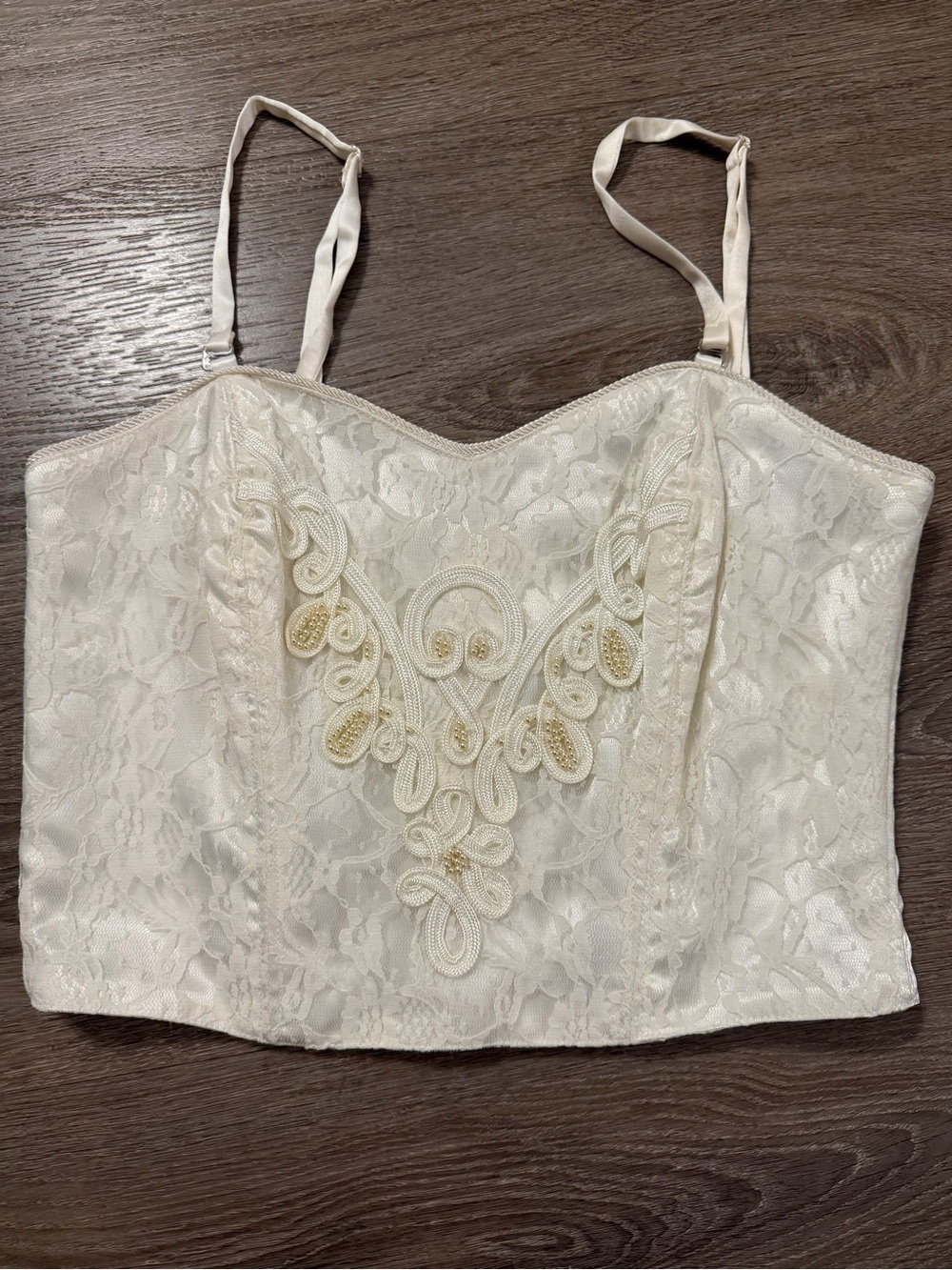Vintage Victoria’s Secret Corset Bustier Top Boned Gold Label Crown Lace Bridal